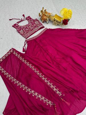 PURE VICHITRA SILK PREMIUM QUALITY WEDDING SPECIAL WESTERN LEHNGHA CHOLI 4