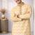 Gold color jaquard weaving work jaquard silk kurta payjama set