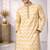 Gold color jaquard weaving work jaquard silk kurta payjama set