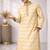 Gold color jaquard weaving work jaquard silk kurta payjama set