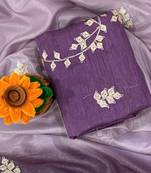 Light Purple Color zari thread  and sequence Chinon Silk Saree