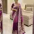 Wine Color Zari Weaving Meenakari Border Viscose Dolla Silk Saree