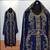 Luxurious navi blue kaftan with golden work stitched dress