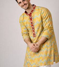 Off white color jaquard weaving work jaquard silk kurta payjama set