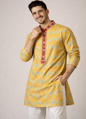 Off white color jaquard weaving work jaquard silk kurta payjama set 3