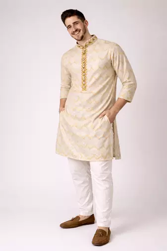 Pista color jaquard weaving work jaquard silk kurta payjama set