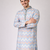 Sky blue color jaquard weaving work jaquard silk kurta payjama set