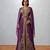 Luxurious dark purple Kaftan With Gold Work Stitched Dress