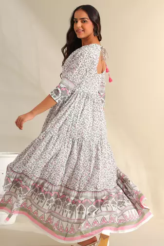 Mihika tiered floral maxi dress