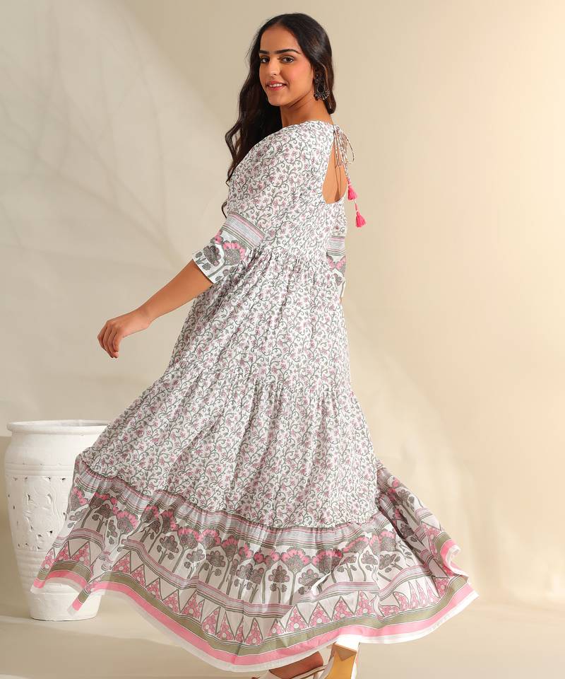 Mihika tiered floral maxi dress