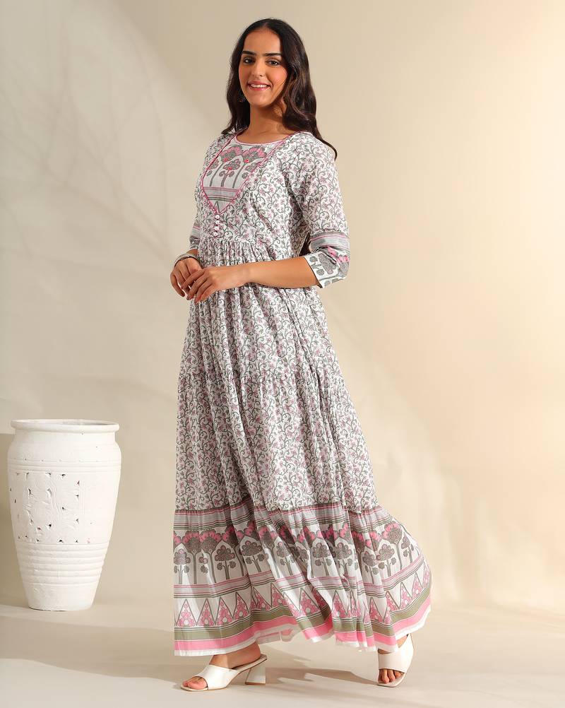 Mihika tiered floral maxi dress