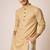 Beige color jaquard butti work jaquard silk kurta payjama set