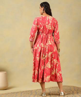 Anvi crimson abstract bloom gown 2