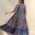Ziva indigo botanical anarkali dress
