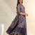 Ziva indigo botanical anarkali dress