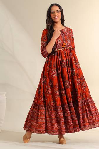 Vanya rust meadow dress