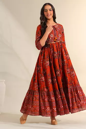 Vanya rust meadow dress