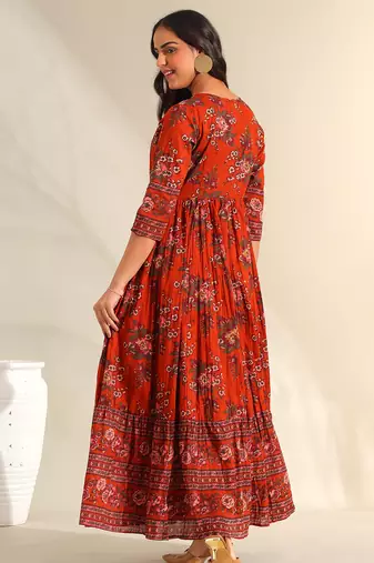Vanya rust meadow dress