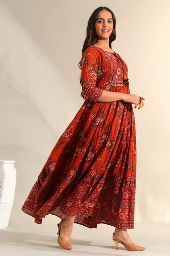 Vanya rust meadow dress