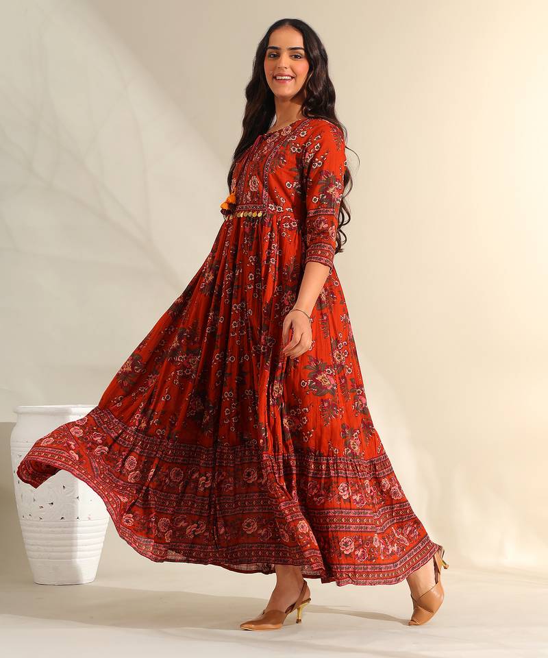 Vanya rust meadow dress