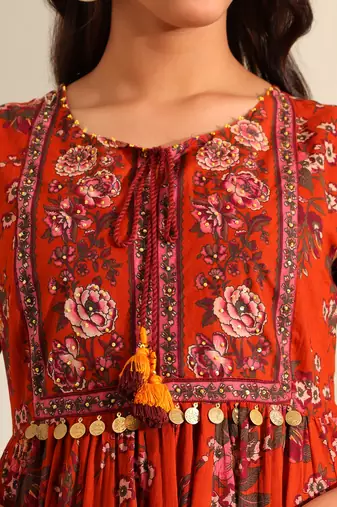 Vanya rust meadow dress