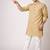 Beige color jaquard butti work jaquard silk kurta payjama set