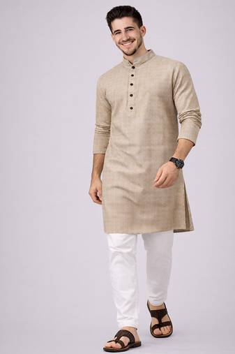 Grey color jaquard butti work jaquard silk kurta payjama set