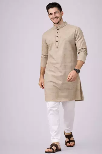 Grey color jaquard butti work jaquard silk kurta payjama set