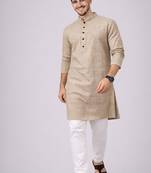 Grey color jaquard butti work jaquard silk kurta payjama set