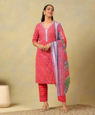 Crimson leheria fusion kurta set 1