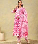 Ishani radiant abstract print anarkali suit set