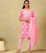 Ananya geometric block print kurta set