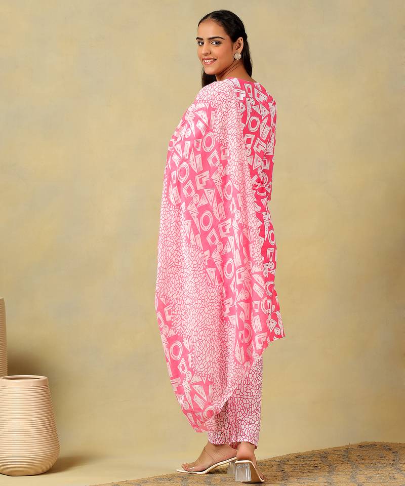 Ananya geometric block print kurta set