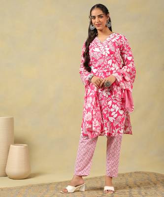 Meher floral block print kurta set 1