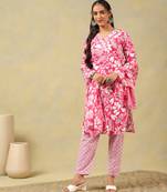 Meher floral block print kurta set
