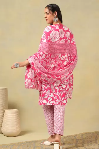 Meher floral block print kurta set