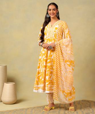 Jiya radiant abstract anarkali suit set 1