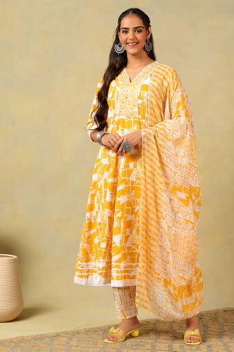 Jiya radiant abstract anarkali suit set