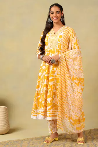 Jiya radiant abstract anarkali suit set