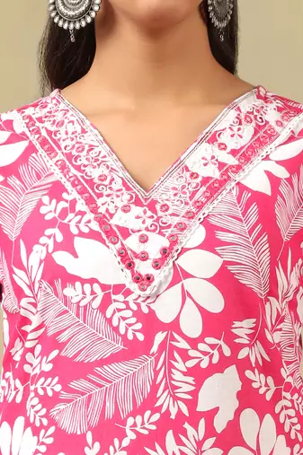 Meher floral block print kurta set