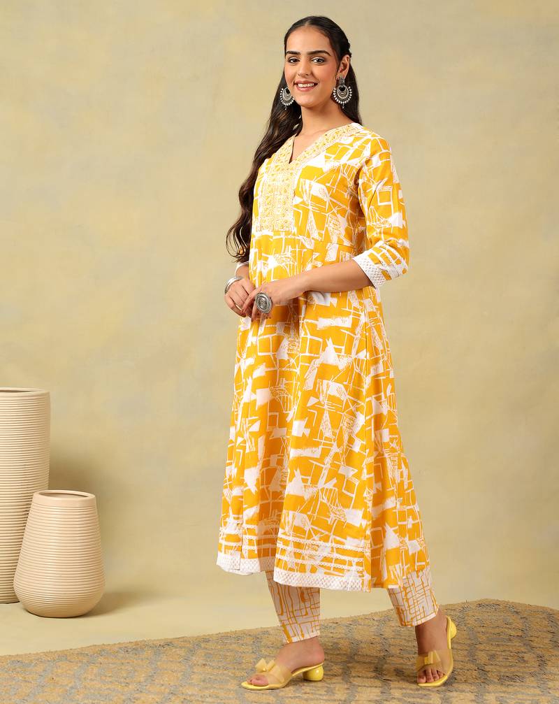 Jiya radiant abstract anarkali suit set