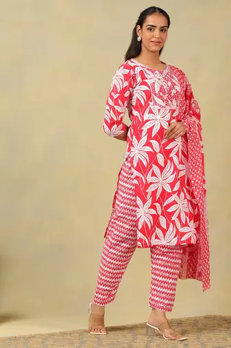 Saanjh lily floral motif kurta set