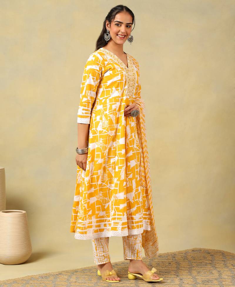 Jiya radiant abstract anarkali suit set