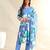 Rhea azure geometric fusion suit set