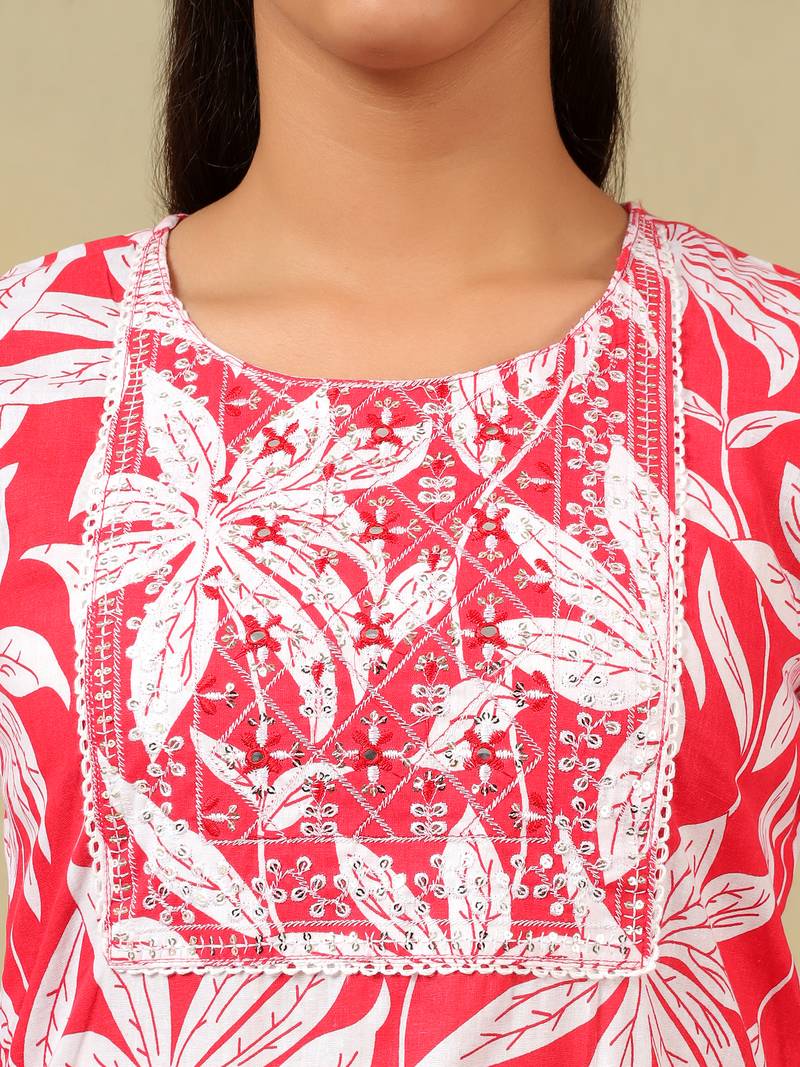 Saanjh lily floral motif kurta set