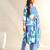 Rhea azure geometric fusion suit set