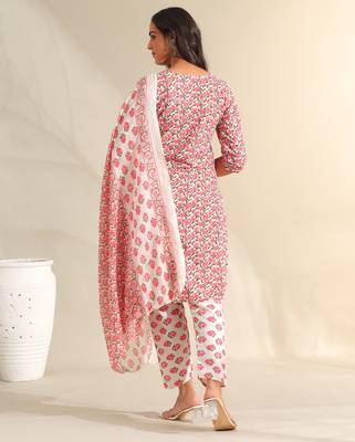 Avni floral booti block print kurta set 2