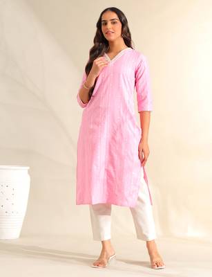 Pari rose zari stripe kurta set 1