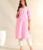 Pari rose zari stripe kurta set