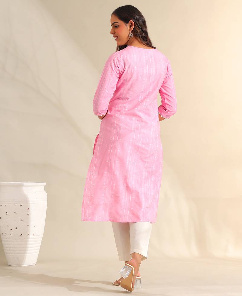 Pari rose zari stripe kurta set